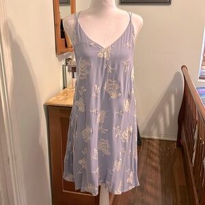 Used. Only worn once. Lush lilac/light blue all over embroidered sundress.Large.